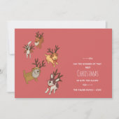 Cute Puppy Reindeer Baby’s First Christmas Feestdagenkaart (Voorkant)