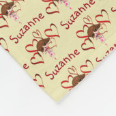 Cute Puppy Rode Harten Persoonlijk Fleece Deken (Hoek)