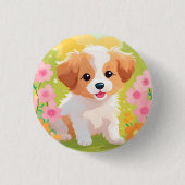 Cute Puppy Ronde Button 3,2 Cm (Voorkant)