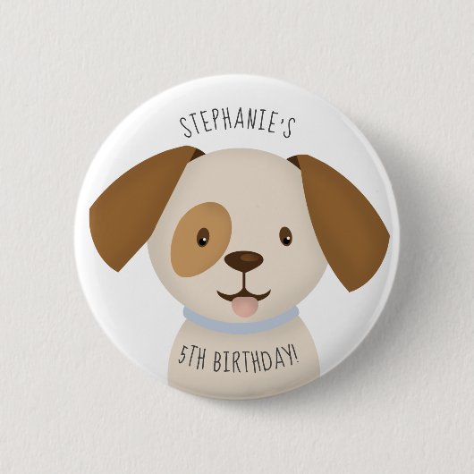 Cute Puppy Ronde Button 5,7 Cm (Voorkant)