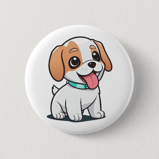 Cute Puppy Ronde Button 5,7 Cm (Voorkant)