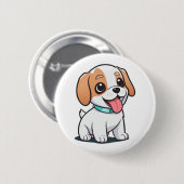 Cute Puppy Ronde Button 5,7 Cm (Voorkant /achterkant)