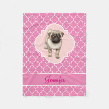 Cute Puppy Roze Quatrefoil met naam