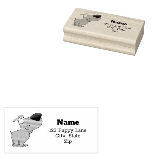 Cute Puppy Rubberstempel (Gestempeld)