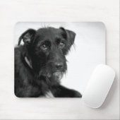 Cute Puppy Schnauzer Terrier Black White Mousepad Muismat (Met muis)