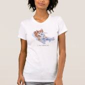 Cute puppy sheba inu dog met roze piggy t-shirt (Voorkant)