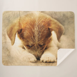Cute Puppy Sherpa Deken