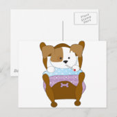 Cute Puppy Sick Briefkaart (Voorkant / Achterkant)
