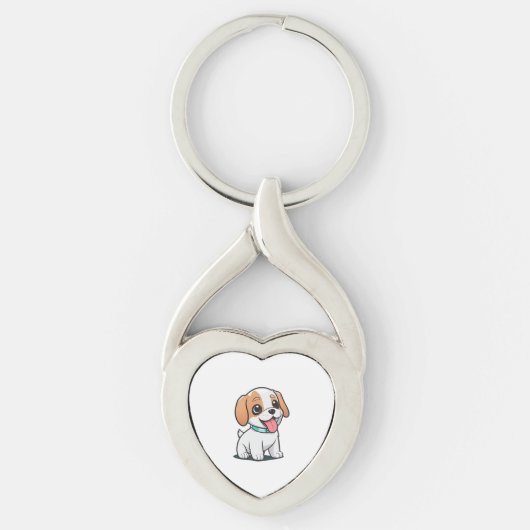 Cute Puppy Sleutelhanger (Voorkant)