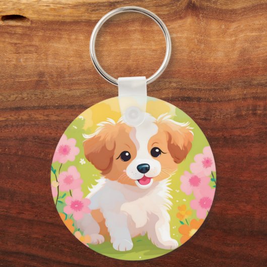 Cute Puppy Sleutelhanger (Voorkant)