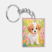 Cute Puppy Sleutelhanger (Voorkant Links)