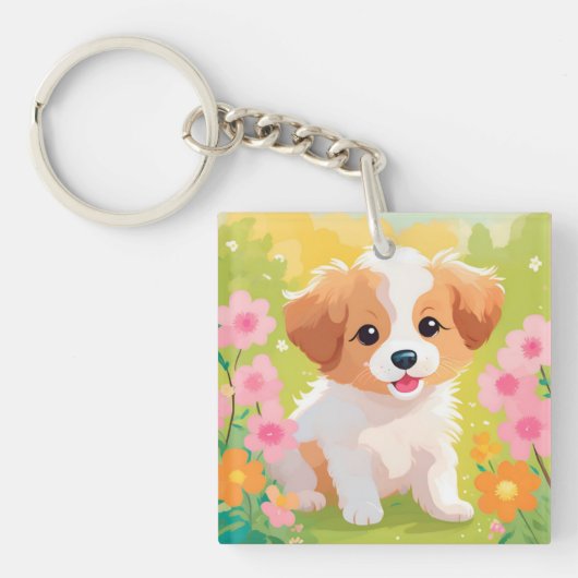 Cute Puppy Sleutelhanger (Voorkant)