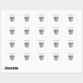 Cute Puppy Square Stickers with Custom Text (Vel)