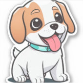 Cute Puppy Sticker (Voorkant)