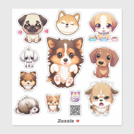 cute puppy stickers (Vel)