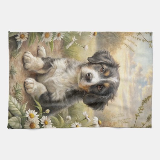 Cute Puppy Theedoek (Horizontaal)