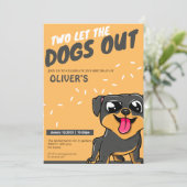 Cute Puppy thema 2e verjaardag uitnodiging (Staand voorkant)