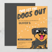 Cute Puppy thema 2e verjaardag uitnodiging (Voorkant / Achterkant)