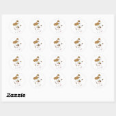 Cute Puppy Ukulele Ronde Sticker (Vel)