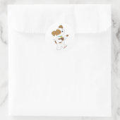 Cute Puppy Ukulele Ronde Sticker (Tas)