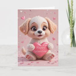 Cute Puppy Valentine Adorable Dog Love  Kaart