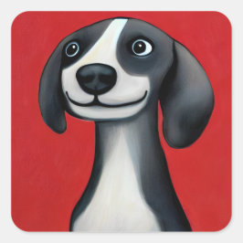 Cute Puppy Vierkante Sticker