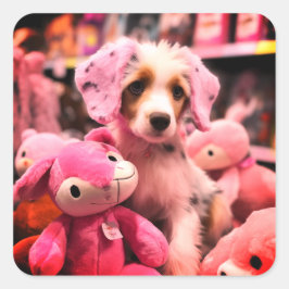 Cute Puppy Vierkante Sticker