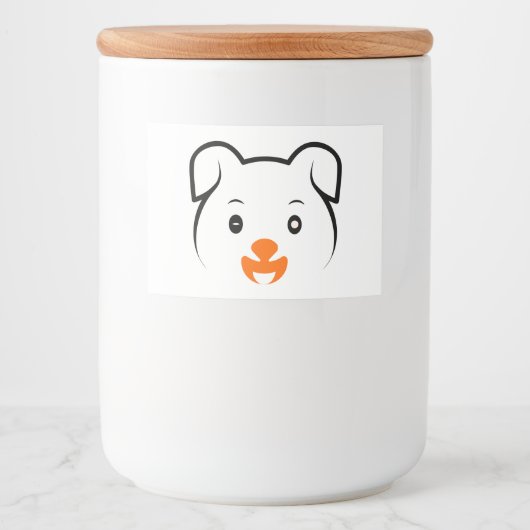 Cute Puppy Voedselcontainer Etiket (Voorkant)