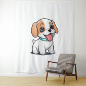 Cute Puppy Wandkleed (In situ)