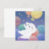 Cute Puppy with Balloons & Stars Kaart (Voorkant / Achterkant)