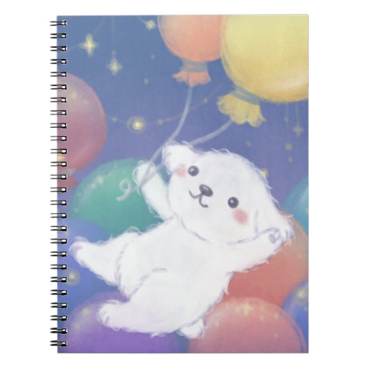 Cute Puppy with Balloons & Stars Notitieboek (Voorkant)