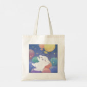 Cute Puppy with Balloons & Stars Tote Bag (Achterkant)