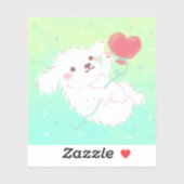Cute Puppy with Heart Balloon Sticker (Vel)