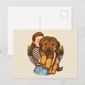 Cute Puppy with Heart Sunglasses  Briefkaart (Voorkant / Achterkant)