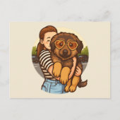 Cute Puppy with Heart Sunglasses  Briefkaart (Voorkant)