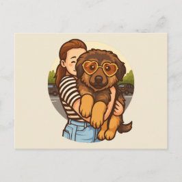 Cute Puppy with Heart Sunglasses  Briefkaart