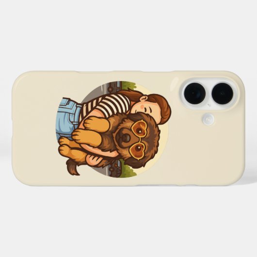 Cute Puppy with Heart Sunglasses Case-Mate iPhone Case (Achterkant (horizontaal))