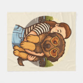 Cute Puppy with Heart Sunglasses  Fleece Deken (Voorkant (Horizontaal))