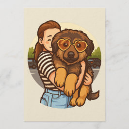 Cute Puppy with Heart Sunglasses  Kaart