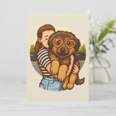 Cute Puppy with Heart Sunglasses Kaart (Staand voorkant)