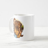 Cute Puppy with Heart Sunglasses Koffiemok (Voorkant links)