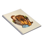 Cute Puppy with Heart Sunglasses  Notitieboek (Rechterzijde)