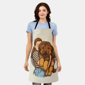 Cute Puppy with Heart Sunglasses Schort (Gedragen)