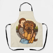 Cute Puppy with Heart Sunglasses  Schort (Voorkant)