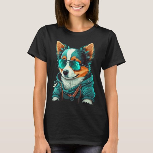 Cute Puppy With Sunglasses  1 T-shirt (Voorkant)