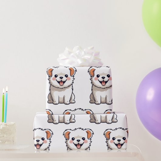 Cute Puppy Wrapping Paper – Seamless Dog Pattern Cadeaupapier (Feestgeschenken)