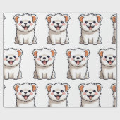 Cute Puppy Wrapping Paper – Seamless Dog Pattern Cadeaupapier (Vlak)