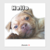 Cute Puppy zegt Hallo telefoondecoratie Sticker (Vel)