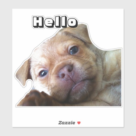 Cute Puppy zegt Hallo telefoondecoratie Sticker (Vel)