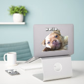 Cute Puppy zegt Hallo telefoondecoratie Sticker (Laptop op bureau)